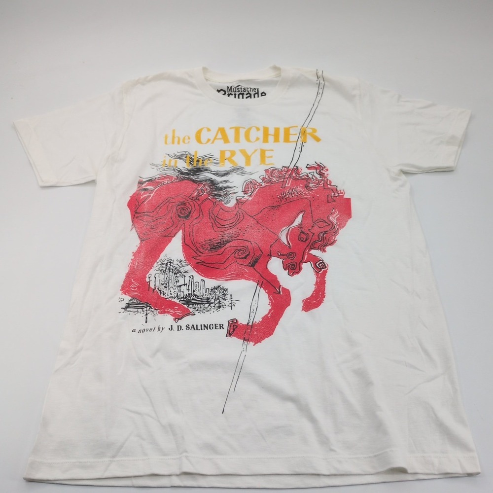The Catcher in the Rye T Shirt Cool Book Tee Nerd Literary Horse Graphic Red L